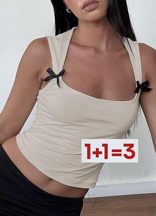 1+1=3 🎁 укороченная трикотажная майка топ от primark