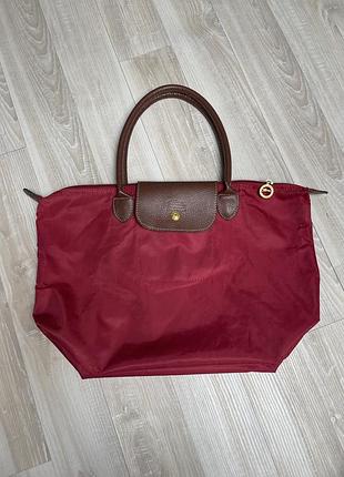 Червона сумка-тоут longchamp le pliage