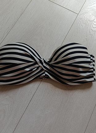Смугасте бандо верх купальника в смужку h&m 34c 75d 70e