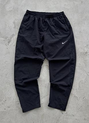 Штани nike dri-fit чорні спортивні чоловічі нейлонові тренувальні плащівка спортивки розмір xl