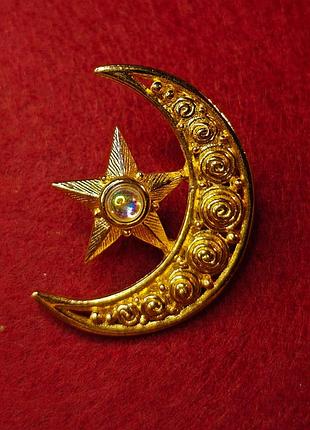 Вінтажний пін jonette jewelry місяця з зіркою