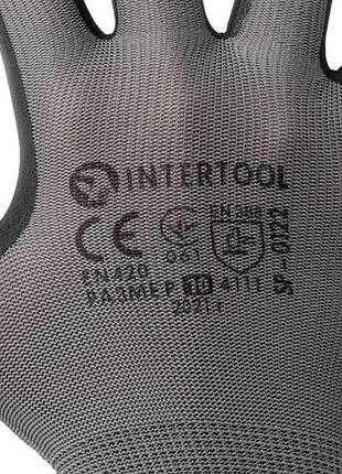 Перчатка intertool нитриловая 10" (серая) (3 шт.) 2