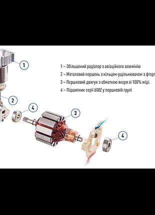 Компрессор "vitol" k-60 150psi/15amp/40л/фонарь/прикуриватель 3