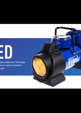 Компрессор "vitol" k-60 150psi/15amp/40л/фонарь/прикуриватель 7