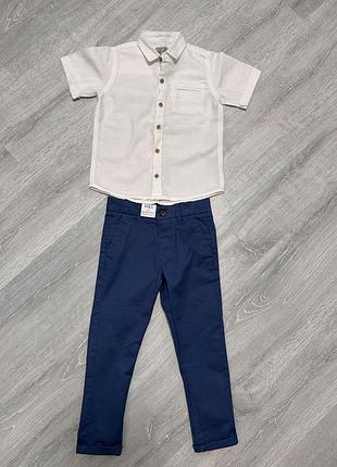 Брюки marks&spencer и льняная рубашка next, 3-4года