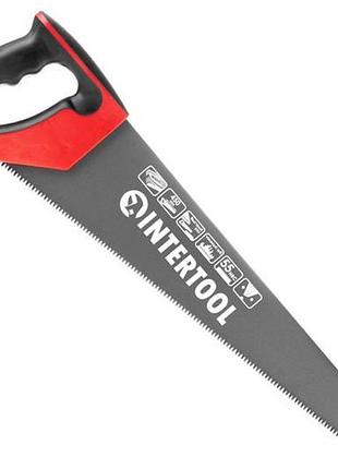 Ножівка по дереву intertool 450мм x 7t x 3d тефлон