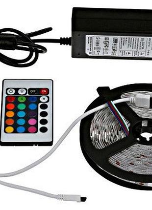 Світлодіодна стрічка smd 5050 rgb 5м з пультом і блоком живлення mhz
