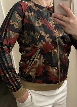 Adidas x pharrell williams jacket mens small full zip camo long sleev hu hiking
