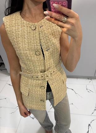 Твідова жилетка zara