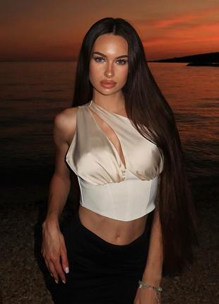 Корсетний топ з атласними чашками asos