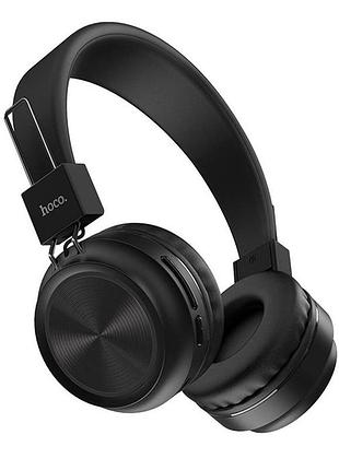 Беспроводные накладные mp3 наушники hoco w25 с микрофоном + bt черные