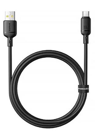 Кабель с быстрой зарядкой usb to type-c baseus silky series 100w на 1м черный