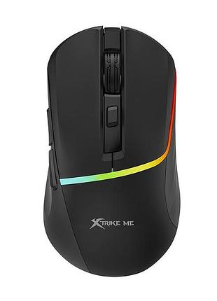 Мышка беспроводная xtrike me gw-322 на 800-3200dpi 6 клавиш с rgb подсветкой черная