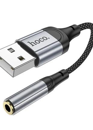 Переходник адаптер usb на aux 3.5mm hoco ls36 черный