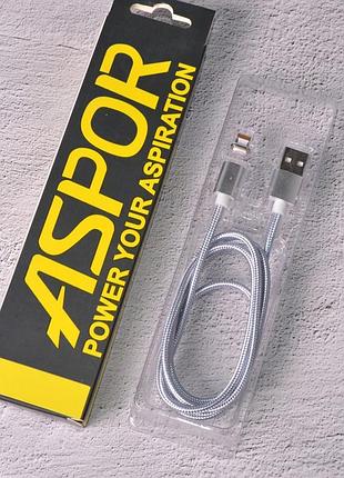 Usb-кабель aspor am-102 magnetic micro (1m) silver