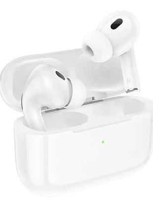 Беспроводные наушники с микрофоном bluetooth hoco ew77 в кейсе белые