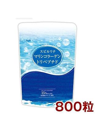 Algae spirulina спирулина + морской коллаген трипептид, 800 штук на 20 дней