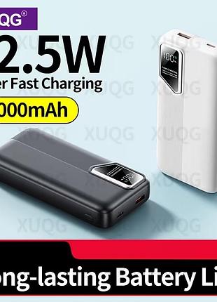 Повербанк xuqg на 20000 мач с led-дисплеем мощности, опция быстрой зарядки, портативный аккумулятор, зарядное устройство