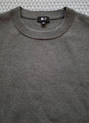 Джемпер с круглым вырезом из смеси коттон вискоза полиестер uniqlo