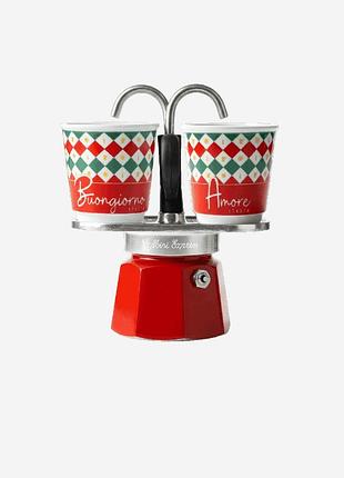Гейзерна кавоварка bialetti set mini express tricolore
