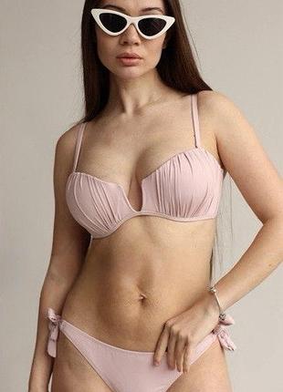 Розовый купальник с небольшим пушапом teres s, m, l, xl