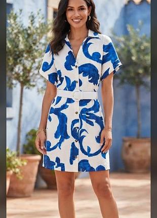 Сукня-сорочка від  h&m з синім візерунком