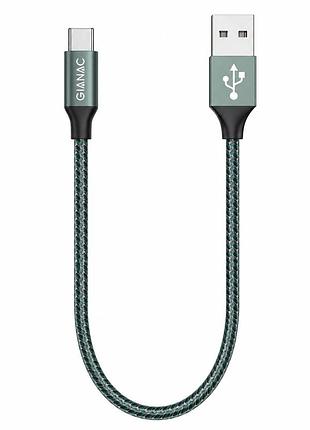 Кабель gianac usb-a – usb type-c 0.5 м 3.1a (нейлоновая оплетка)