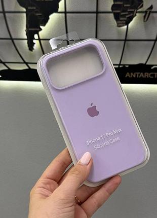 Чехол silicone case чехол с микрофиброй для iphone 17 pro max, чехол-накладка для айфон 17 pro max (лиловый)