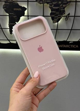 Чехол silicone case чехол с микрофиброй для iphone 17 pro max, чехол-накладка для айфон 17 pro max (розовый)