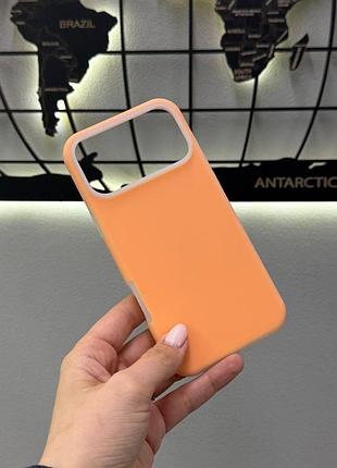 Чехол silicone case чехол с микрофиброй для iphone 17 pro max, чехол-накладка для айфон 17 pro max (оранжевый)