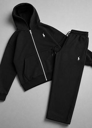 Спортивный костюм polo ralph lauren чёрный, комплект поло ральф лорен оверсайз, качественный мужской костюм поло xl