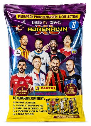 Стартовий мегапак panini adrenalyn xl ligue 1 mcdonald's 2024–2025 – альбом, 24 картки, ігрове поле, чек-лист