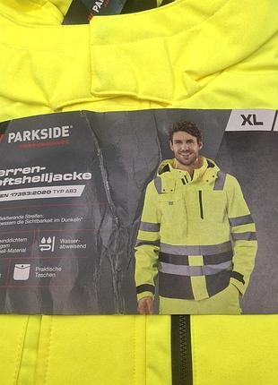 Куртка робоча чоловіча parkside xl (56/58 eu) зі світловідбивними елементами, жовто-чорна