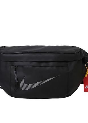 Бананка nike большая поясная сумка найк рефлективная светоотбивающее лого черная