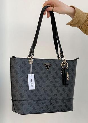 Женская сумка guess шопер серая
