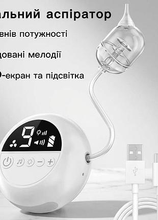 Электронный детский назальный аспиратор nasa602 (9 уровней мощности, музыка, подсветка)