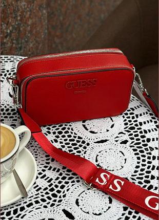 Женская прямоугольная сумка guess 23705 кросс-боди красная