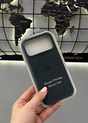Чехол silicone case чехол с микрофиброй для iphone 17 pro max, чехол-накладка для айфон 17 pro max (зеленый)