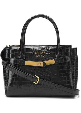 Женская сумка guess 121 черная рептилия