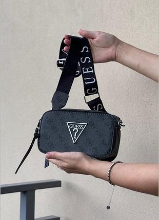 Женская сумка guess v426 прямоугольная кросс-боди серая