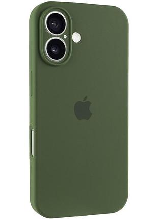 Чохол silicone case full camera protective (aa) для apple iphone 17 pro (6.3") (зелений / dark olive) 00082643