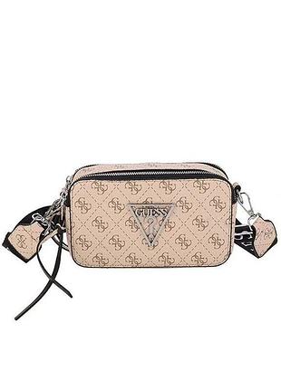 Женская сумка guess v426 прямоугольная кросс-боди бежевая