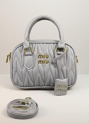 Женская сумка кросс-боди miu miu 18119 серая