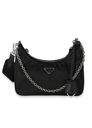 Женская сумка prada 659 хобо черная