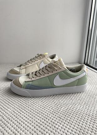 Кросівки жіночі nike blazer low77 vintage leather green beige (36 розмір)
