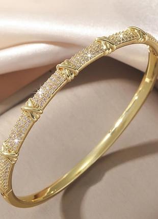 Браслет crystal bangle gold