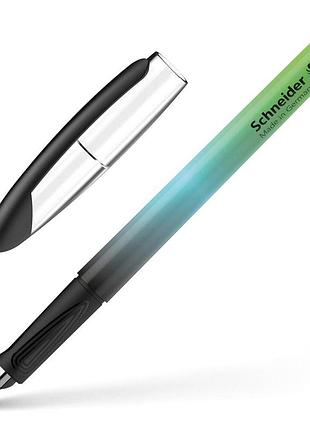 Ручка чорнильна schneider з відкритим пером чорно\зелений корпус, перова ручка з відкритим пером на капсули шнайдер, 161442