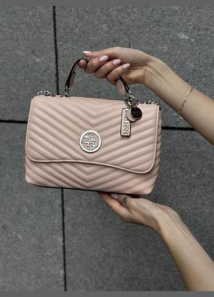 Женская сумка guess 004 кросс-боди розовая