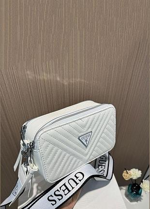Женская сумка guess 5510 кросс-боди белая
