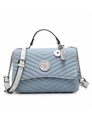 Женская сумка guess 004 кросс-боди голубая